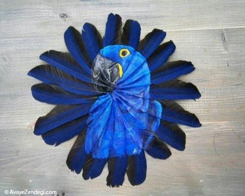  نقاشی جالب و دیدنی روی پر پرندگان 