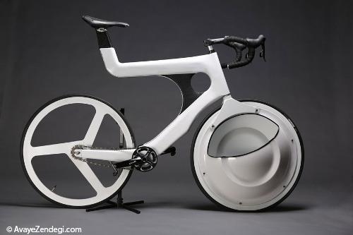 یک دوچرخه مفهومی با فضای بار درون چرخ