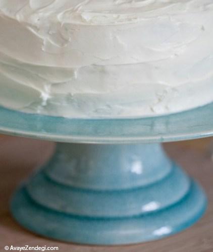 کیک وانیلی زمستانی با آبنبات های آبی 