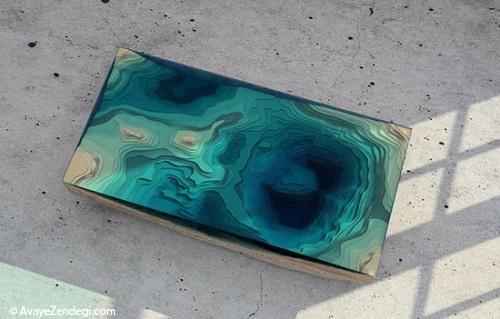  میز جالب به شکل اقیانوس 