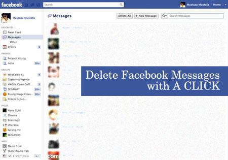 آموزش حذف پیام های فیس بوک با یک کلیک