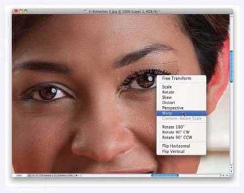 افزودن مژه های زیبا توسط فتوشاپ 