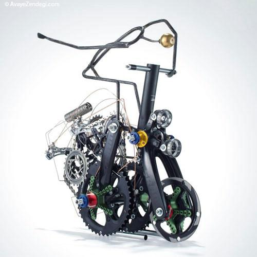 عکس های جالب از هنرنمایی با قطعات دوچرخه