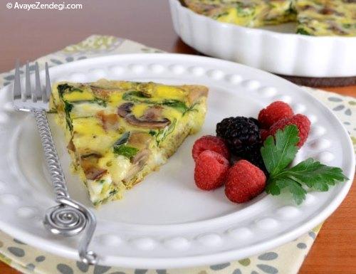 طرز تهیه املت قارچ و اسفناج