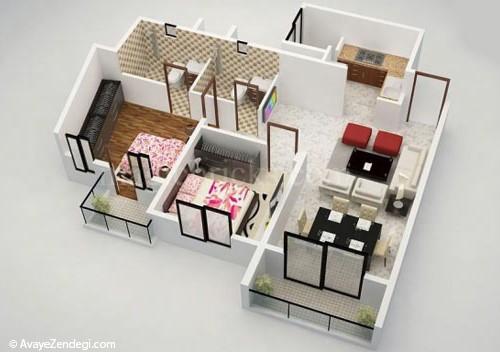  ایده هایی برای طراحی خانه دوخوابه 