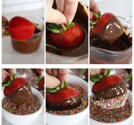  ایده های جالب برای تزیین توت فرنگی با شکلات 