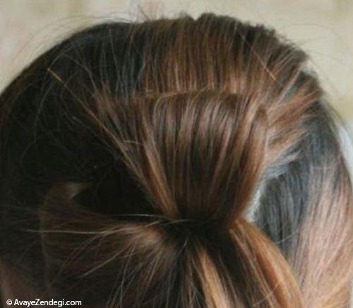 آموزش بستن موی دخترانه به شکل گل 