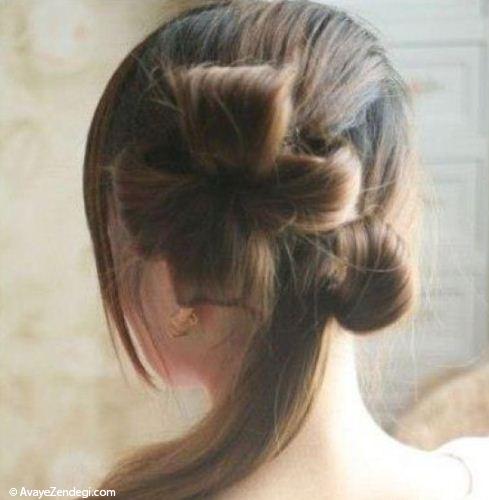 آموزش بستن موی دخترانه به شکل گل 