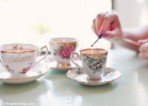 ساخت شمع در فنجان چای