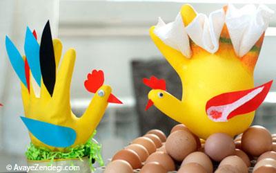 کاردستی عروسک مرغ با دستکش