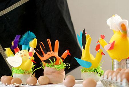 کاردستی عروسک مرغ با دستکش