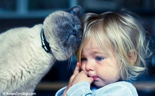 عکس های جالب و دوست داشتنی کودک و گربه