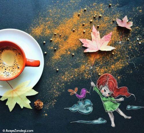 هنرنمایی جالب در کنار فنجان قهوه