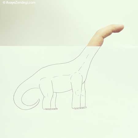 ترکیب نقاشی و انگشتان دست