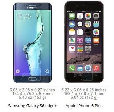 مقایسه +Galaxy S6 edge و iPhone 6 Plus