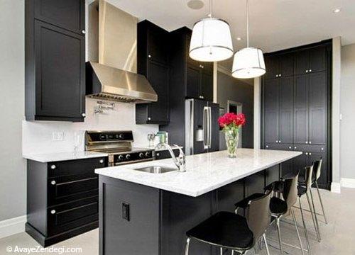 16 طرح برای آشپزخانه با تم سیاه و سفید