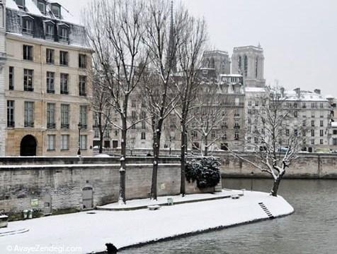  تصاویری زیبا از پاریس برفی 
