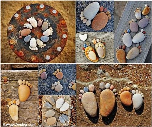 ایده های ارزان برای تزئین سنگ های باغ