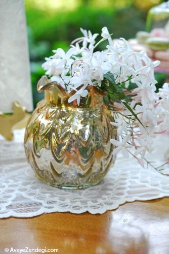 گلدان های طلایی و نقره ای در عروسی