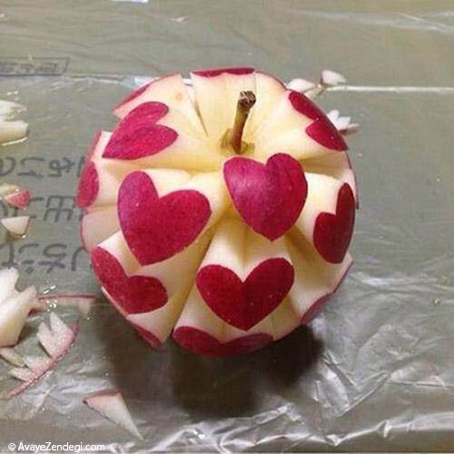 تزیین زیبا و عاشقانه سیب سرخ